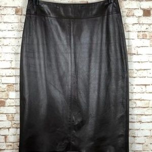 Classiques Entier Brown Leather Skirt